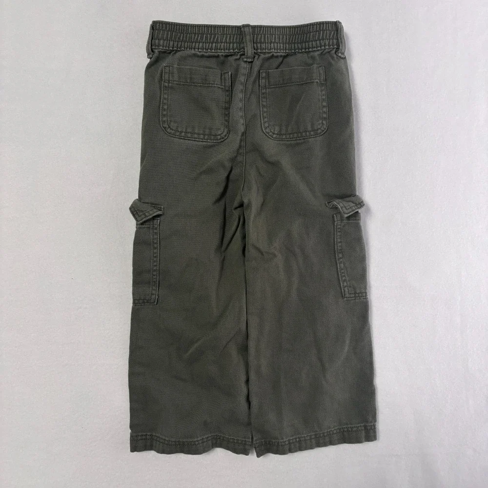 Old Navy Kids Size XS 5 Cargo Pants Green‎ Elastic Waist